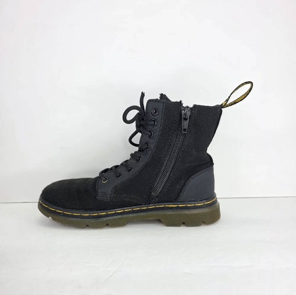 Dr. Martens Junior Comb KIDS Black Tough Poly Combat Ankle Boots Zip Up Size 1